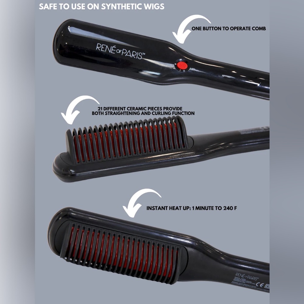 RENÉ OF PARIS HOT BRUSH/TOOL FOR SYNTHETIC HAIR - BRAND NEW IN BOX